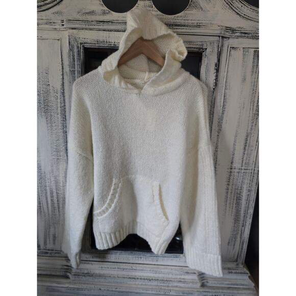 NWT Anthropologie Cream Hooded Sweater - Large - Picture 5 of 5